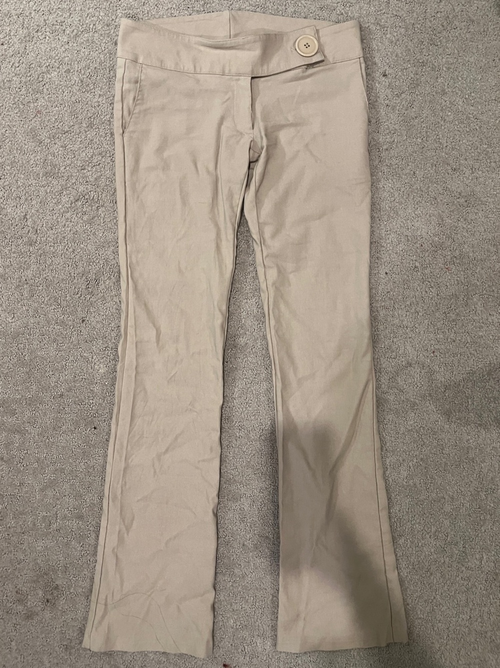 Rue21 Beige Flare Wide-Leg Jeans with Button Waist